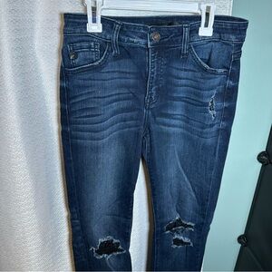 Dark Blue Distressed Women's Jeans
